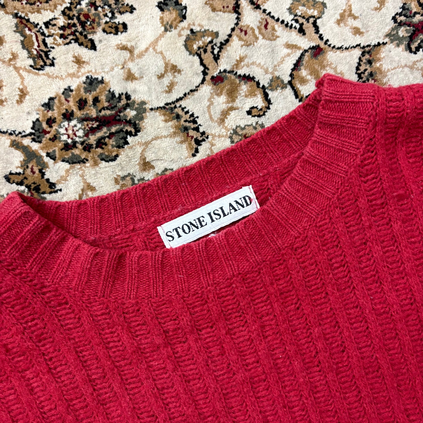 Stone Island green edge red cord jumper (L)