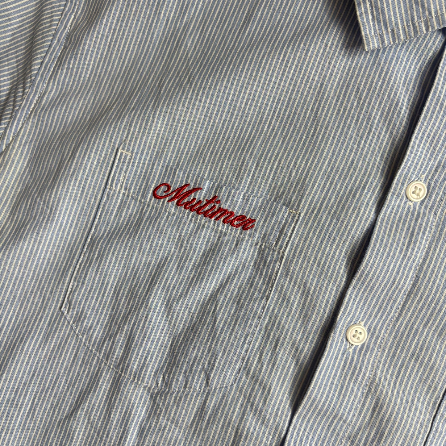 Mutimer blue / white button up shirt (M)