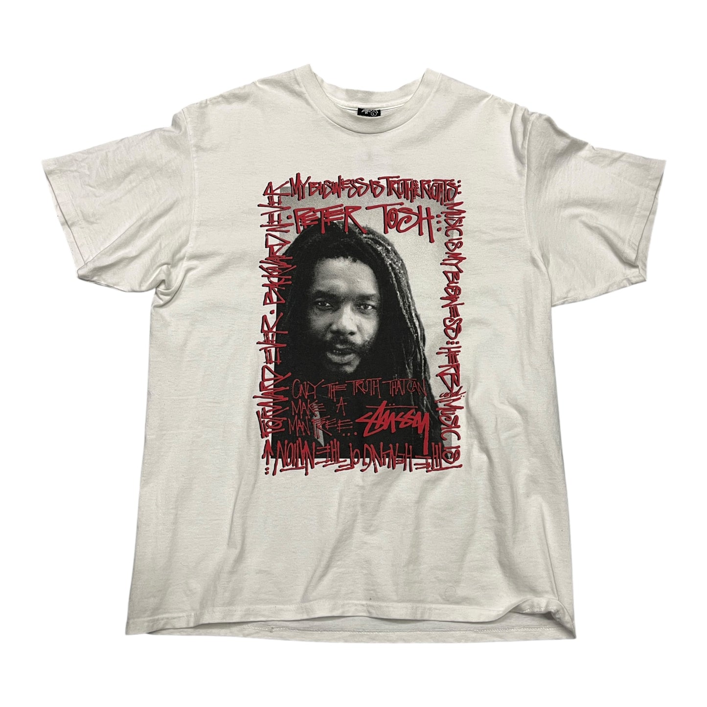 Stussy X peter tosh white tee (L)