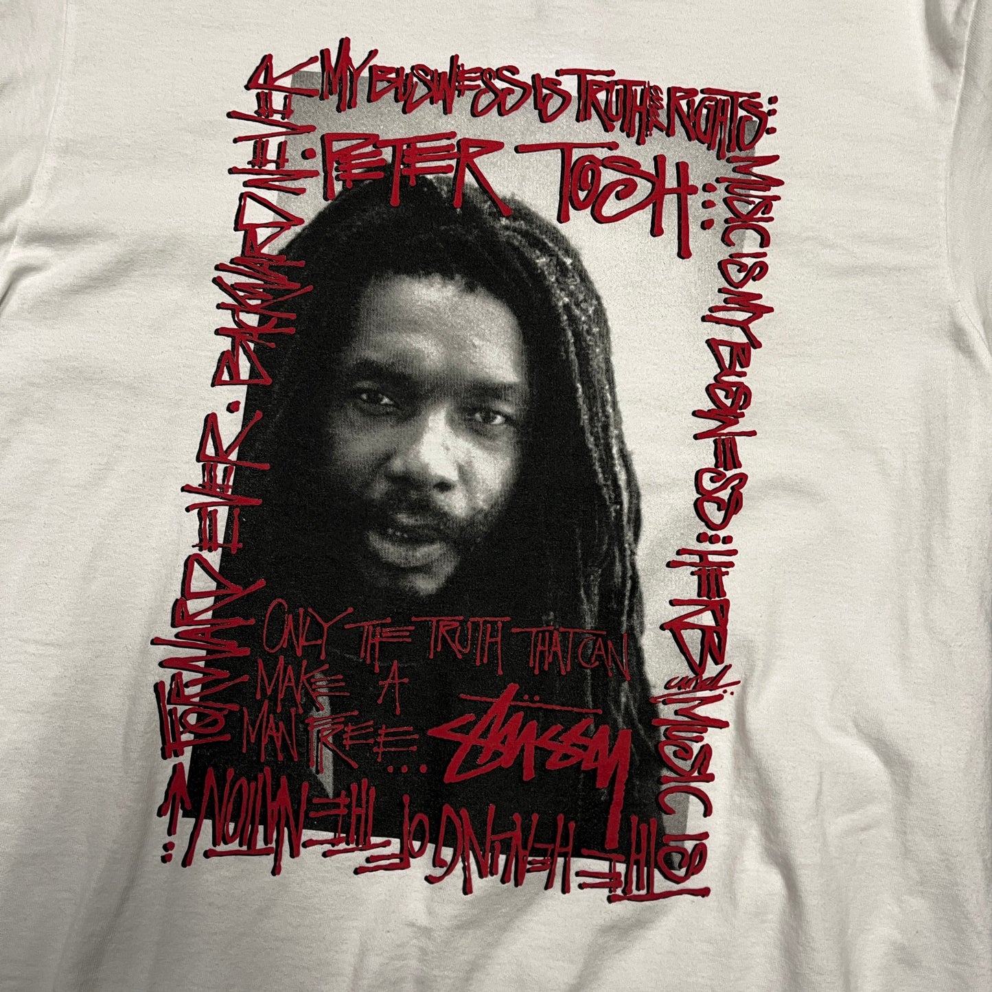 Stussy X peter tosh white tee (L)