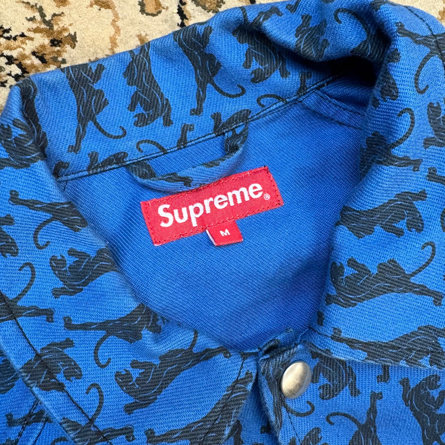 Supreme blue twill panther jacket (M)