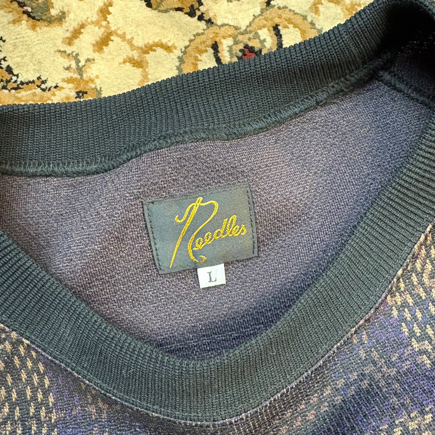 Needles tartan print glitter sweatshirt (L)