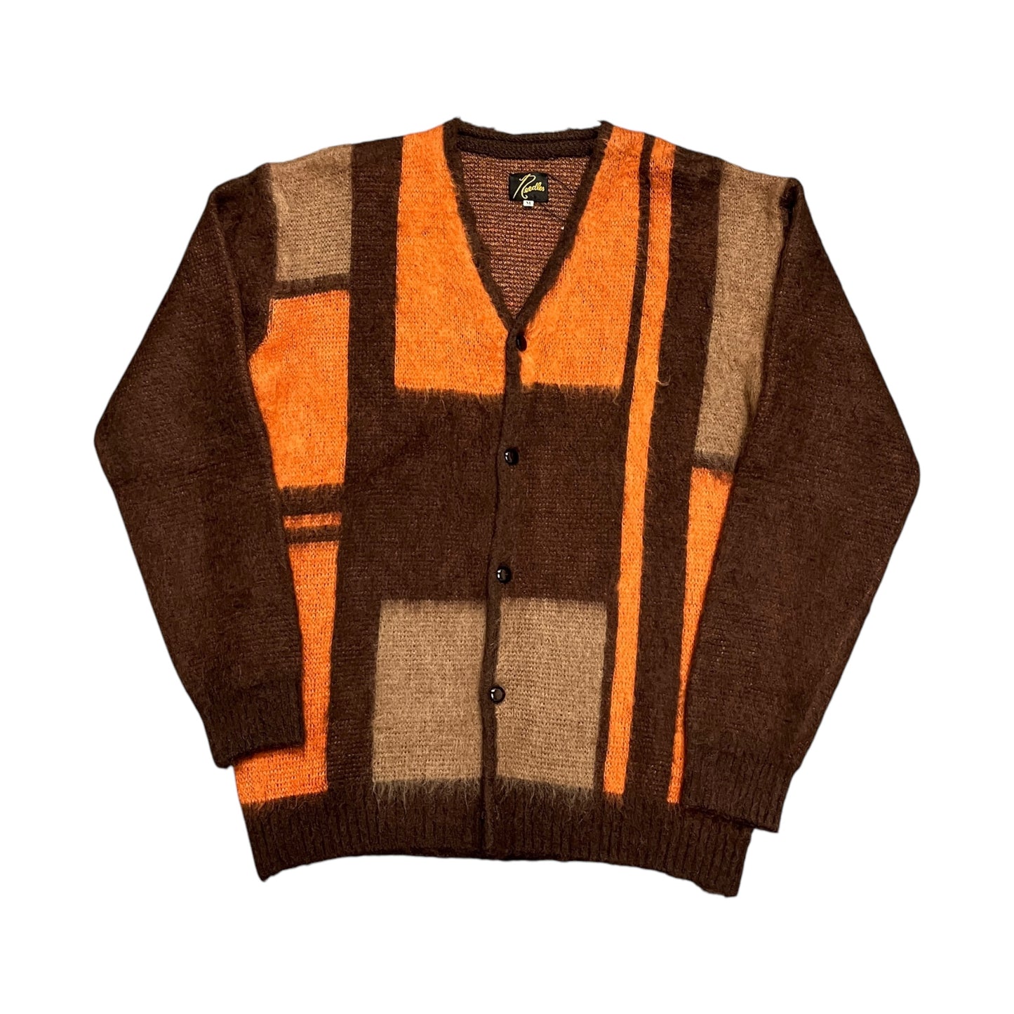Needles brown/orange knit cardigan (M)