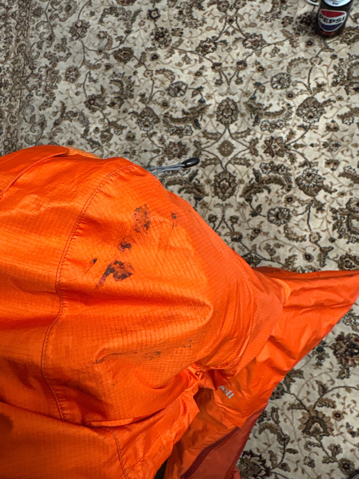 Montbell orange Gore-Tex shell jacket (L)