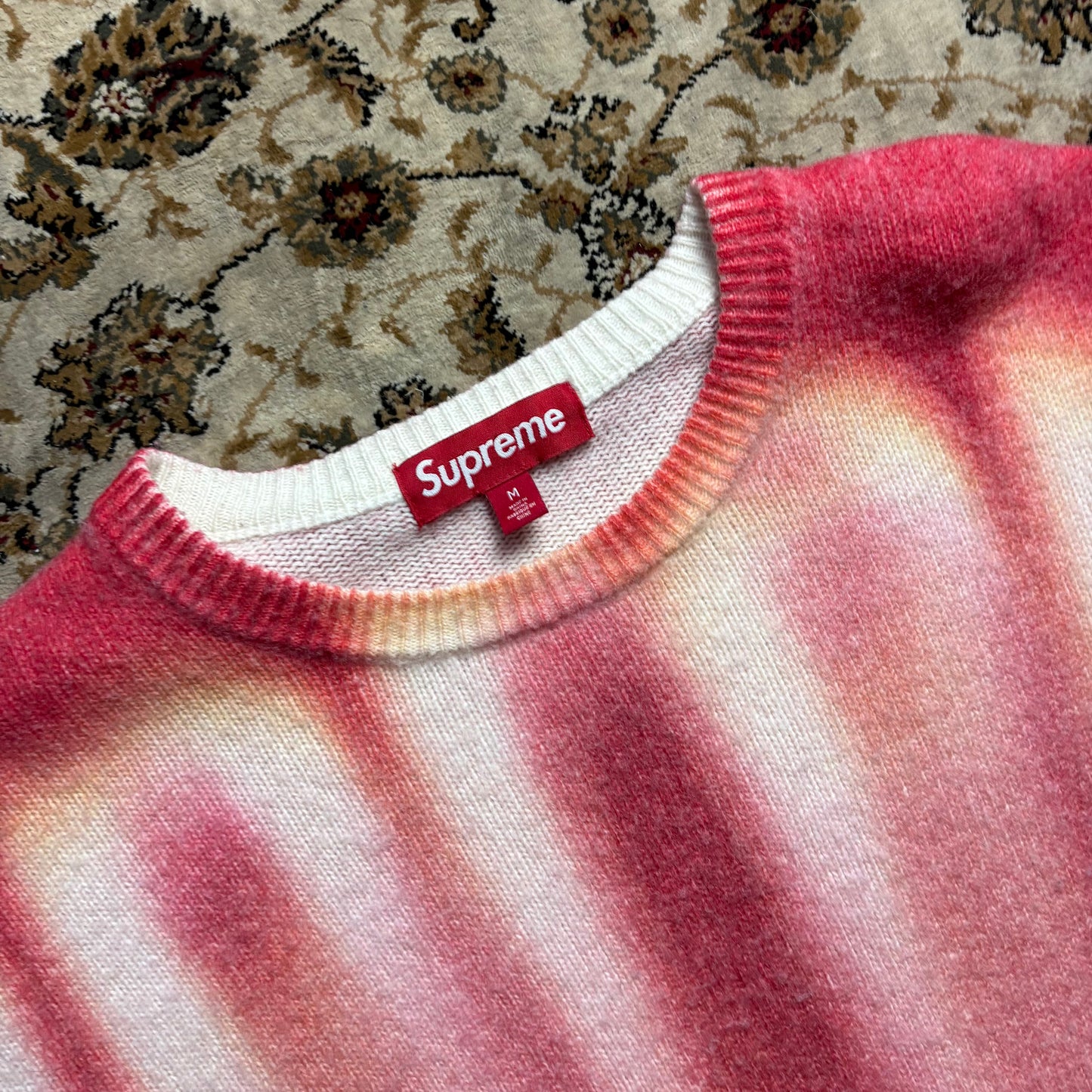 Supreme blurred knit red jumper (M)