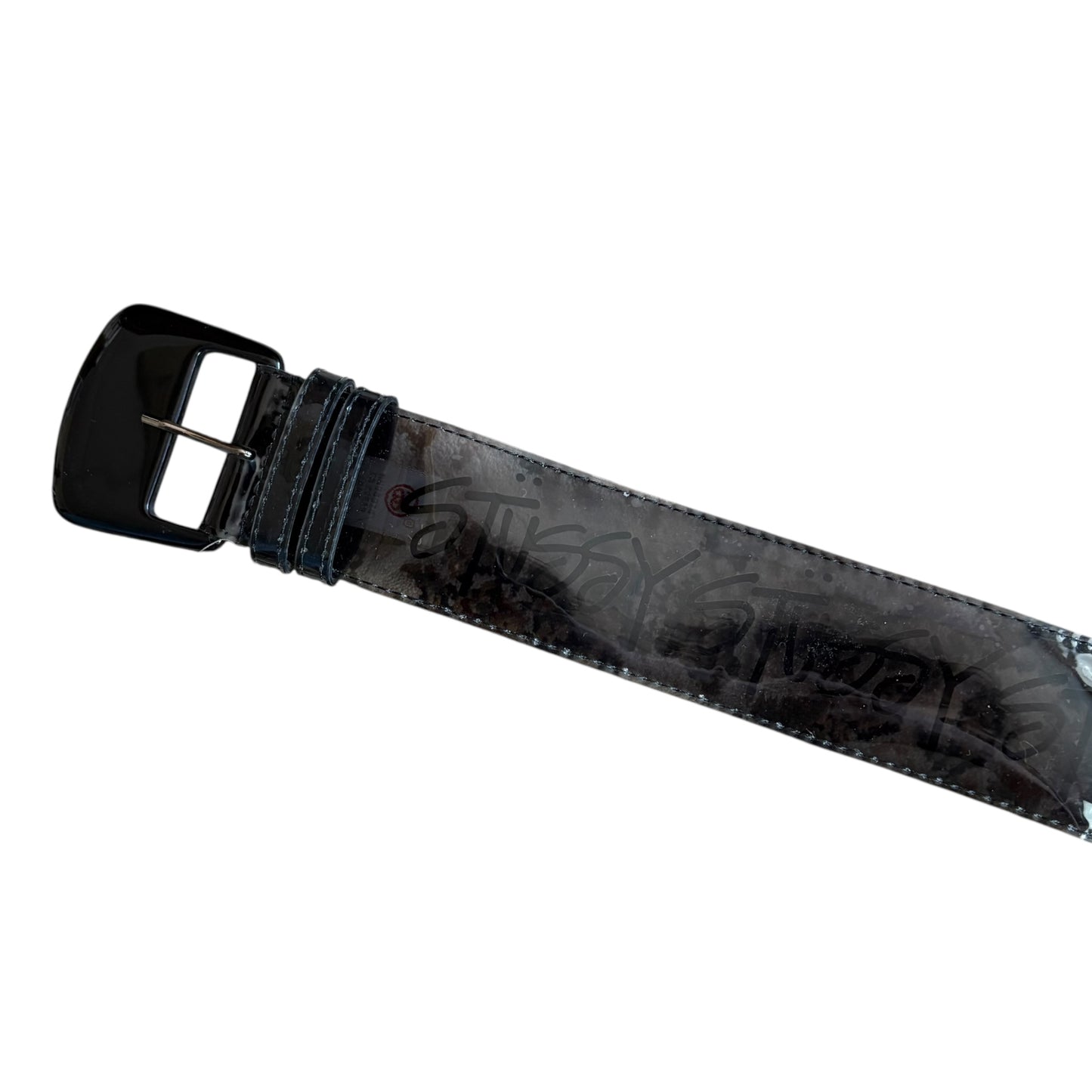 Stussy black script belt