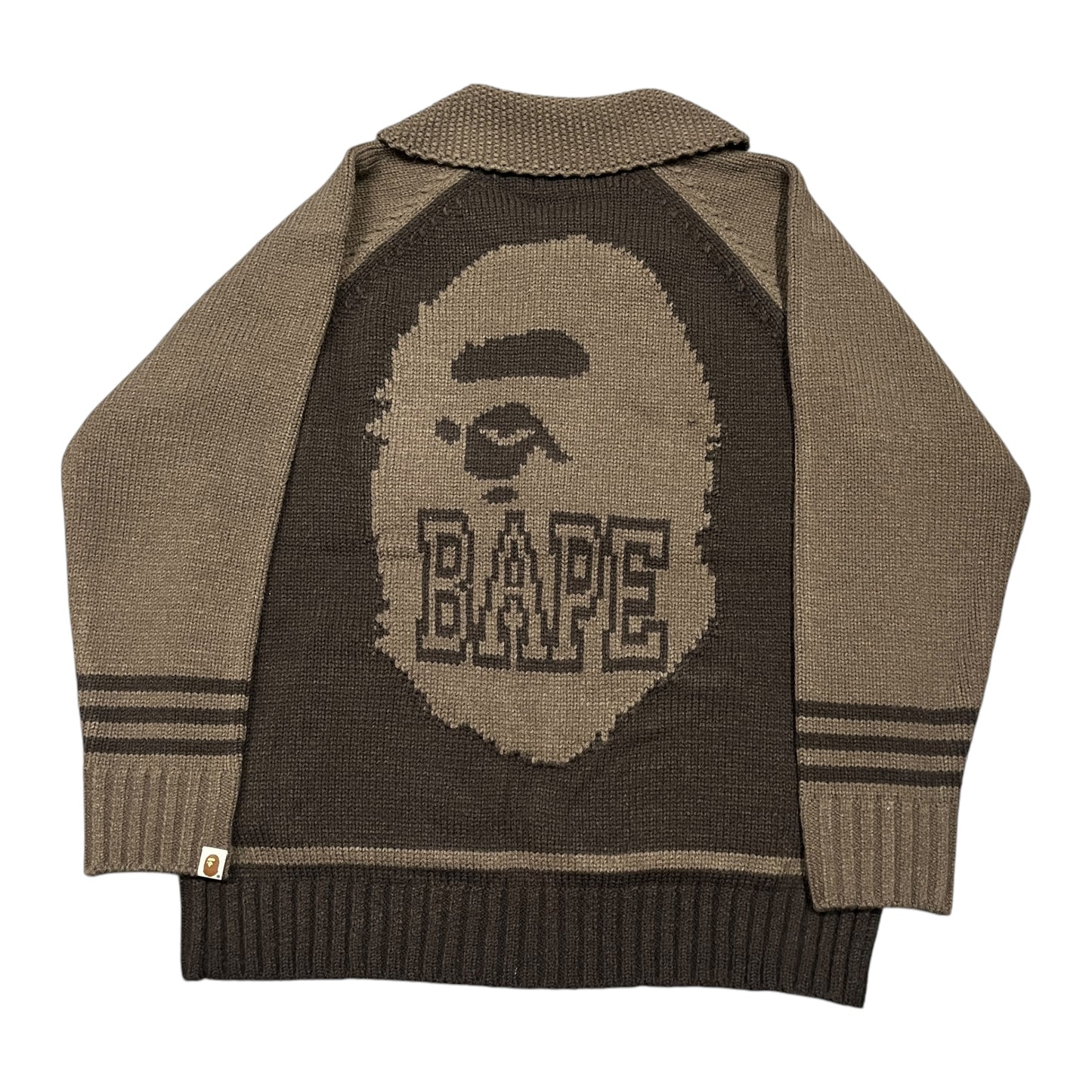 BAPE two tone brown knit sweater (XL) BRAND NEW