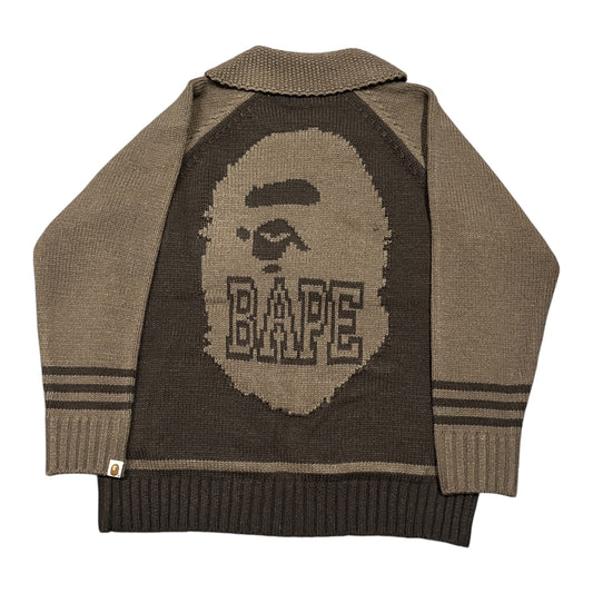 BAPE two tone brown knit sweater (XL) BRAND NEW