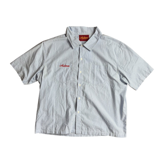 Mutimer blue / white button up shirt (M)