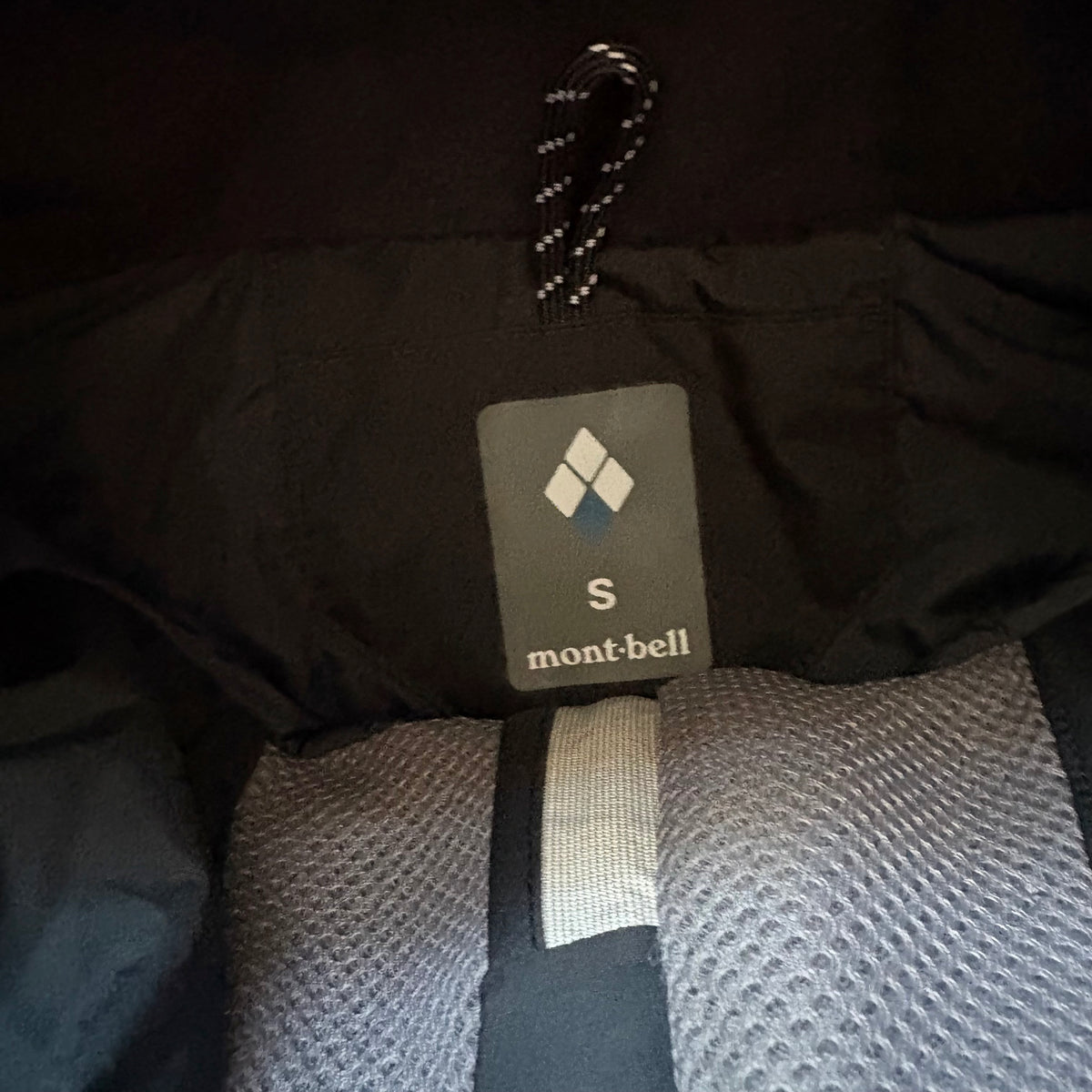Montbell black / grey waterproof shell jacket (S)