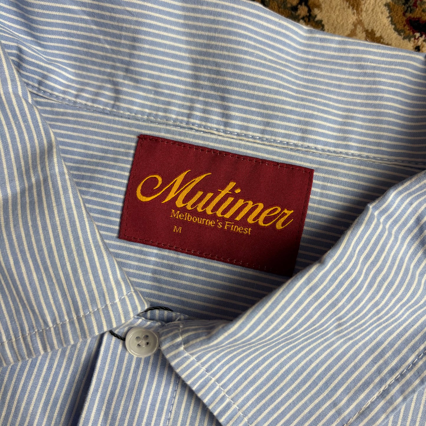 Mutimer blue / white button up shirt (M)