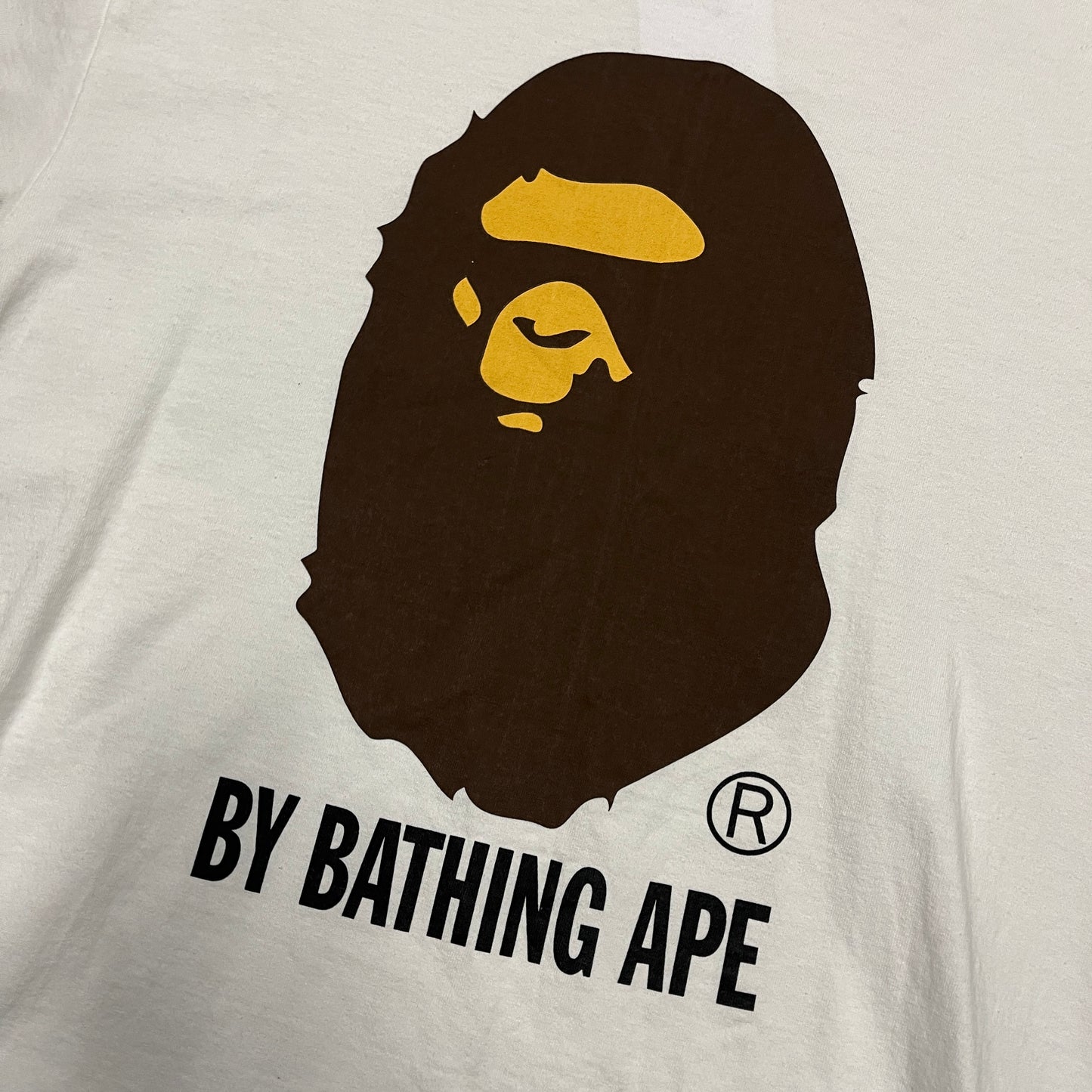 BAPE white ape logo tee (XL)