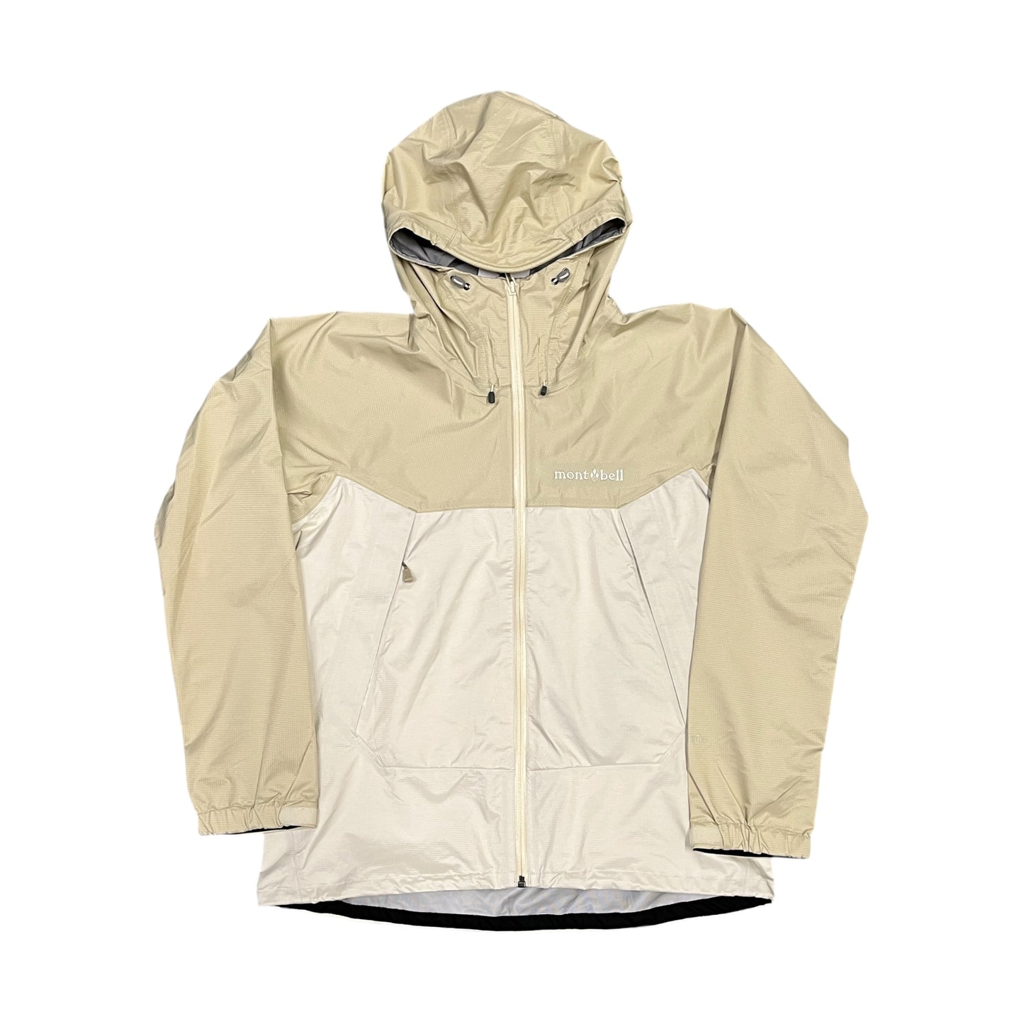 Montbell two tone cream waterproof shell jacket (XL)
