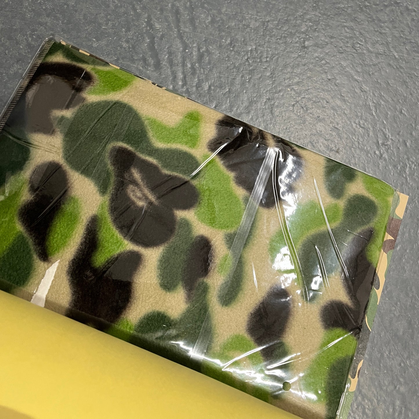 BAPE 2005 lookbook with camo blanket and stickers