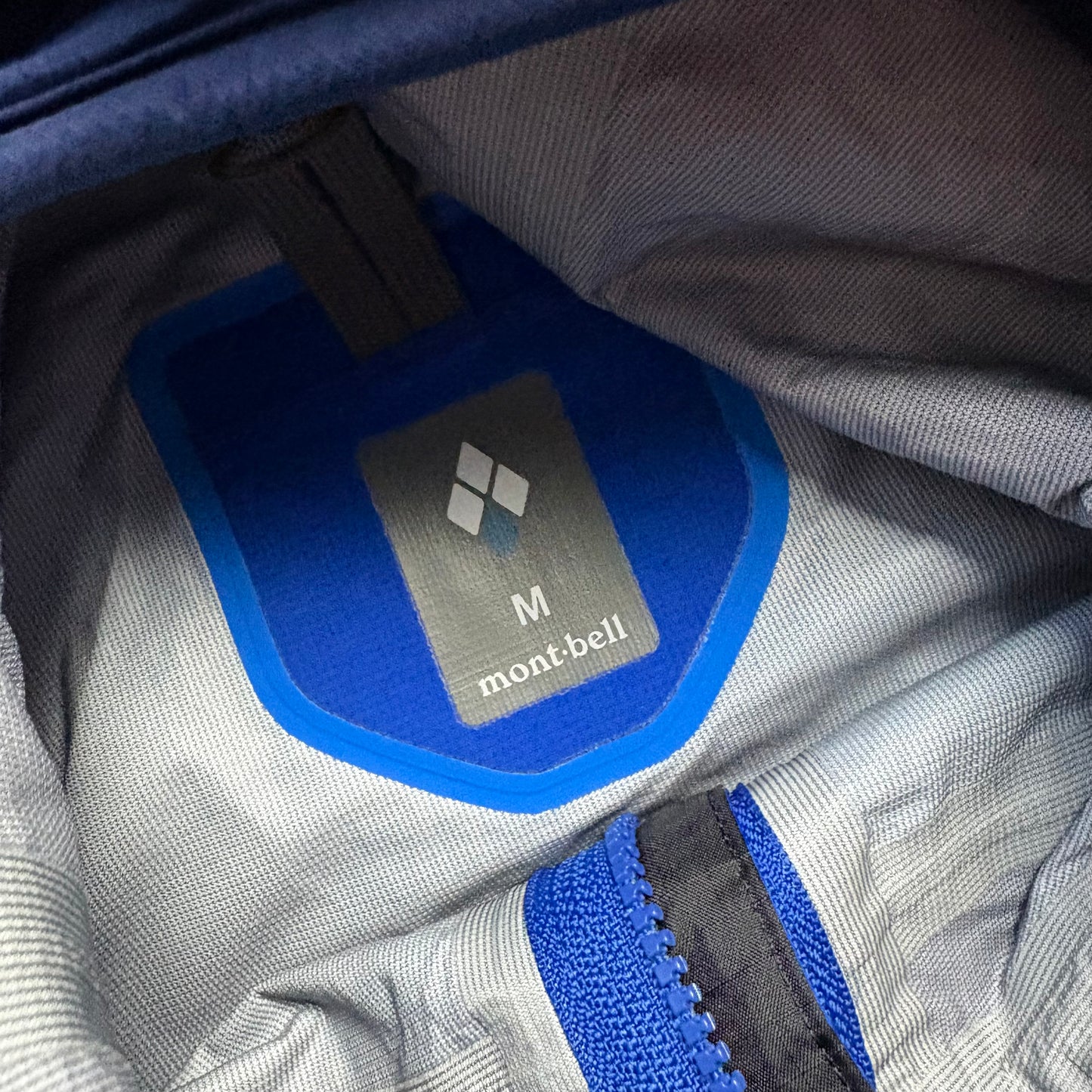 Montbell two tone blue waterproof shell jacket (M)
