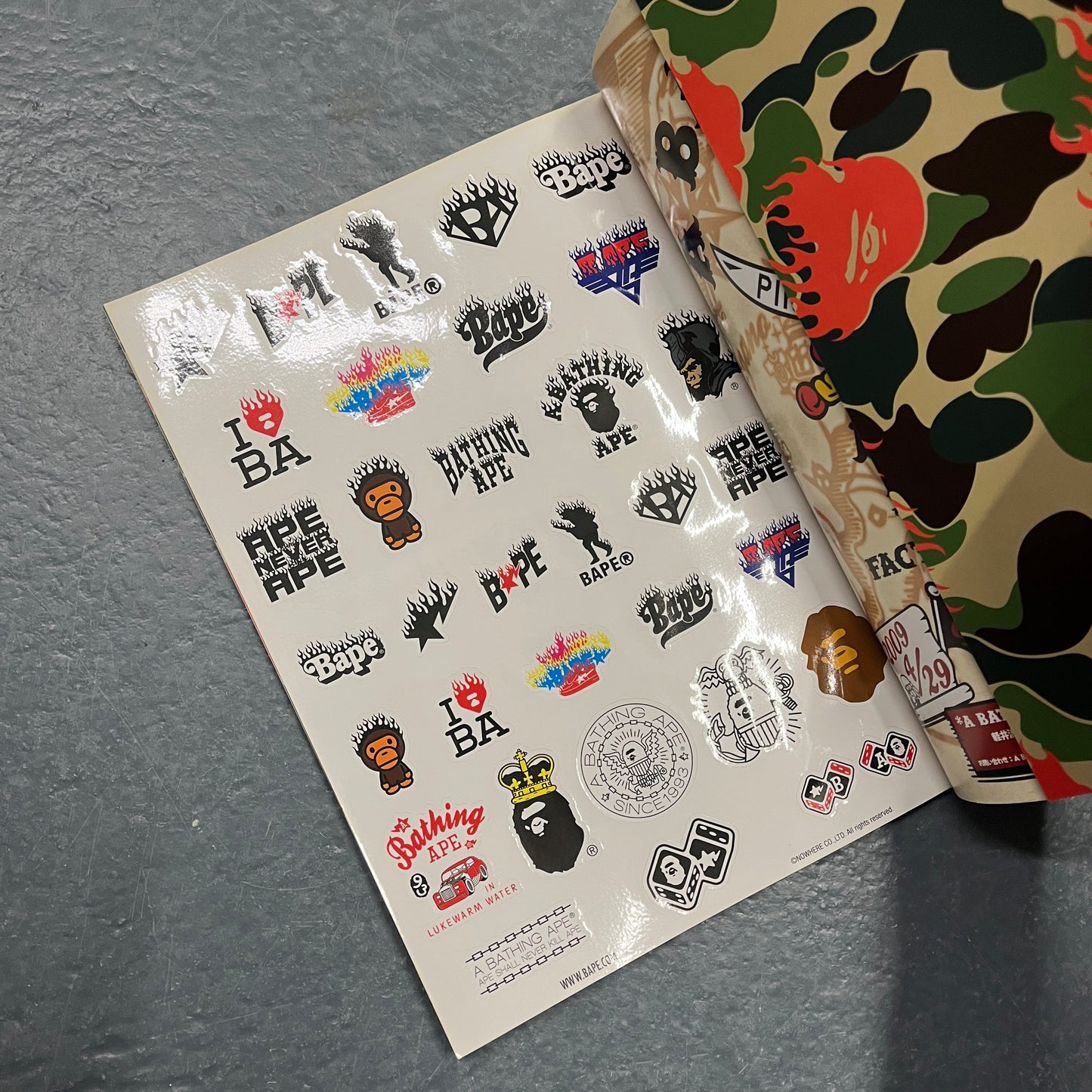 BAPE 2009 lookbook with stickers