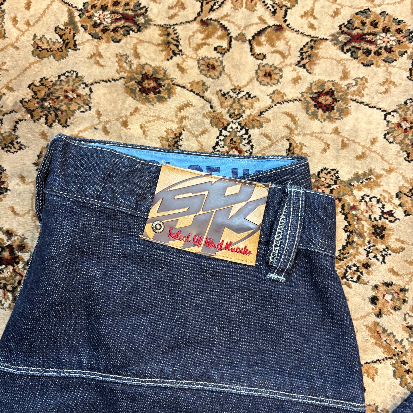 SOHK graphic navy blue DJ jeans (W34”)