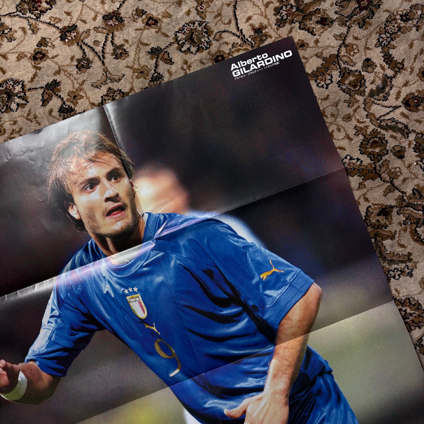 Brazil 2004 team + Gilardino double sided football poster