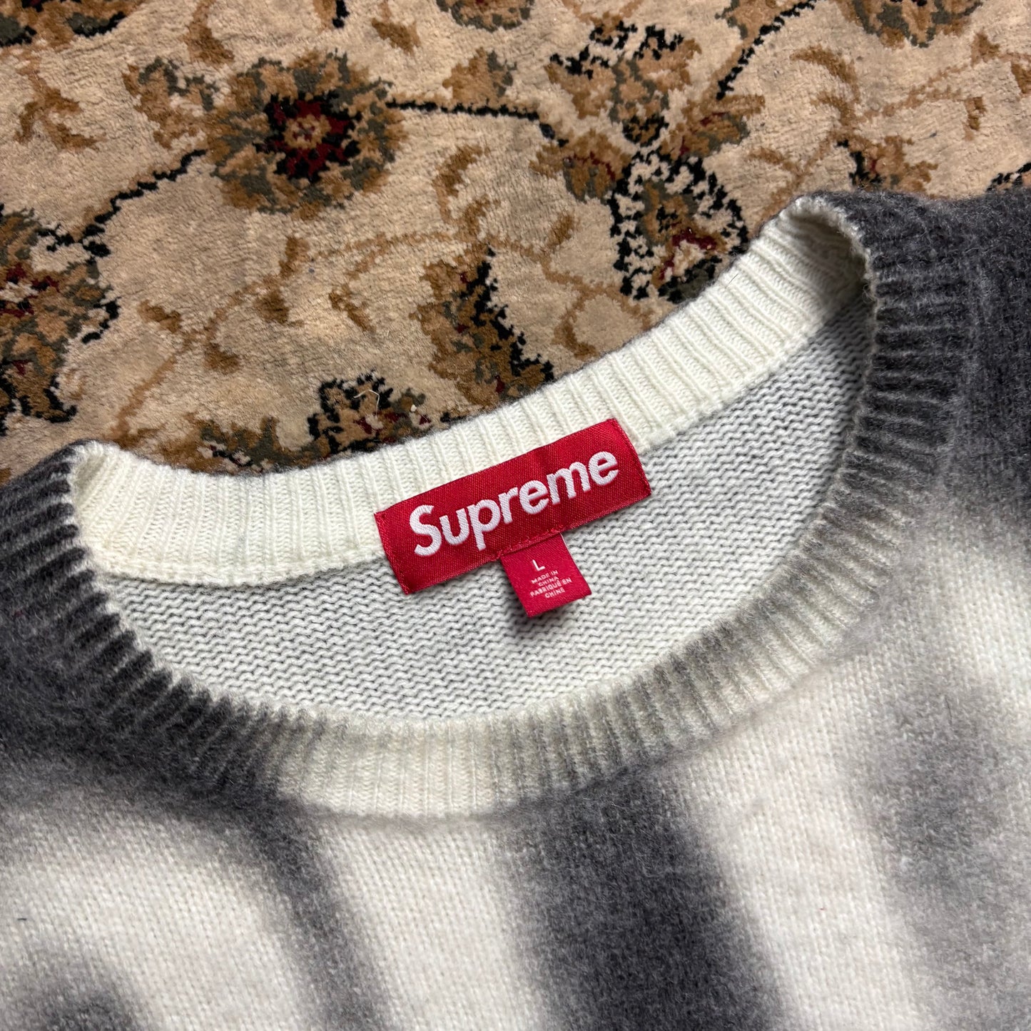 Supreme black blurred knit jumper (L)
