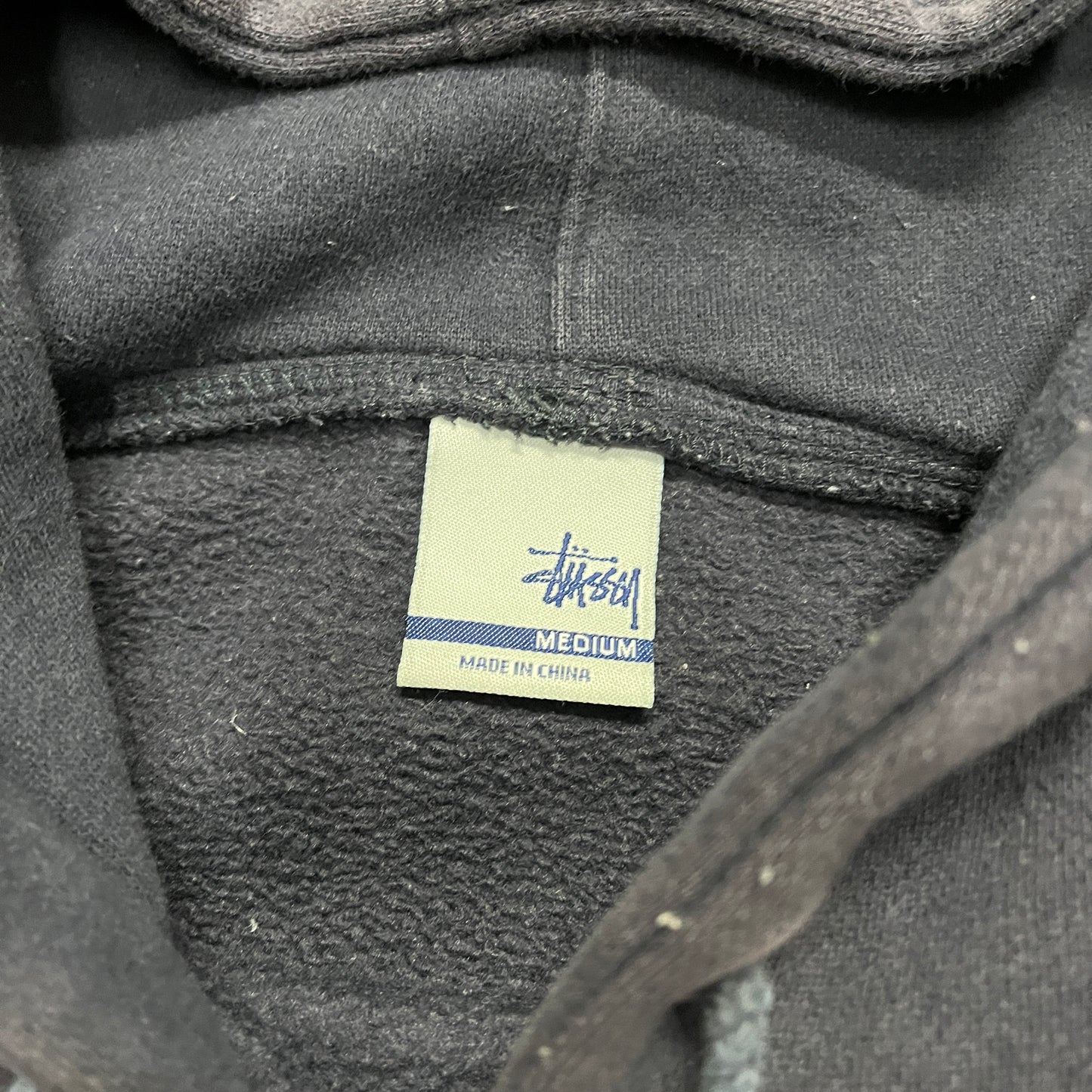 Stussy navy monogram headphones hoodie (M)