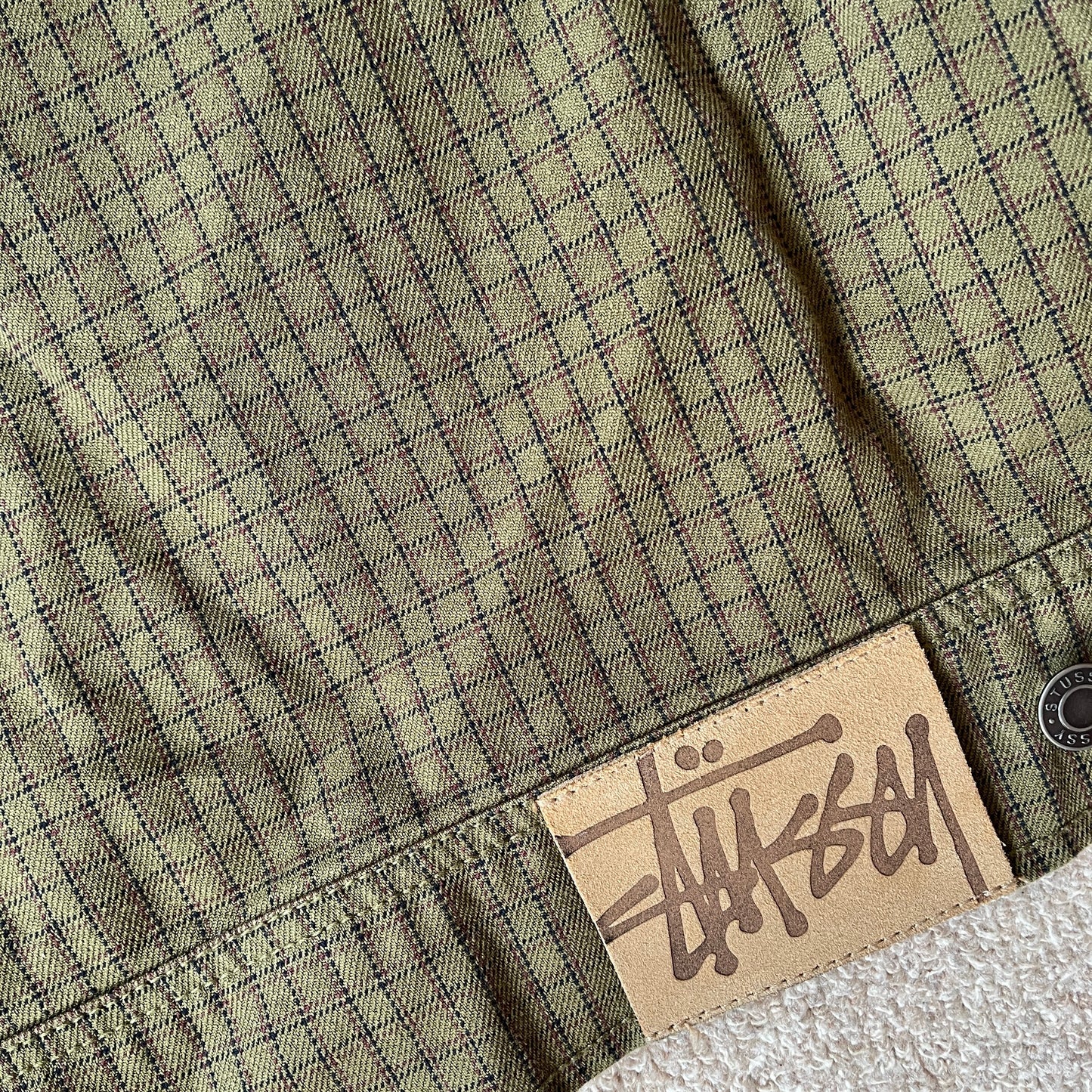 Stussy olive green garage jacket (S)