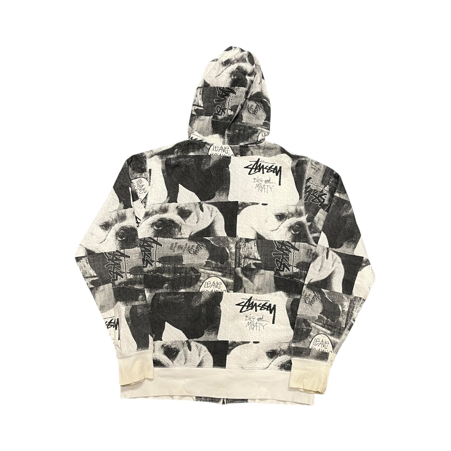 Stussy white collage zipup hoodie (L)