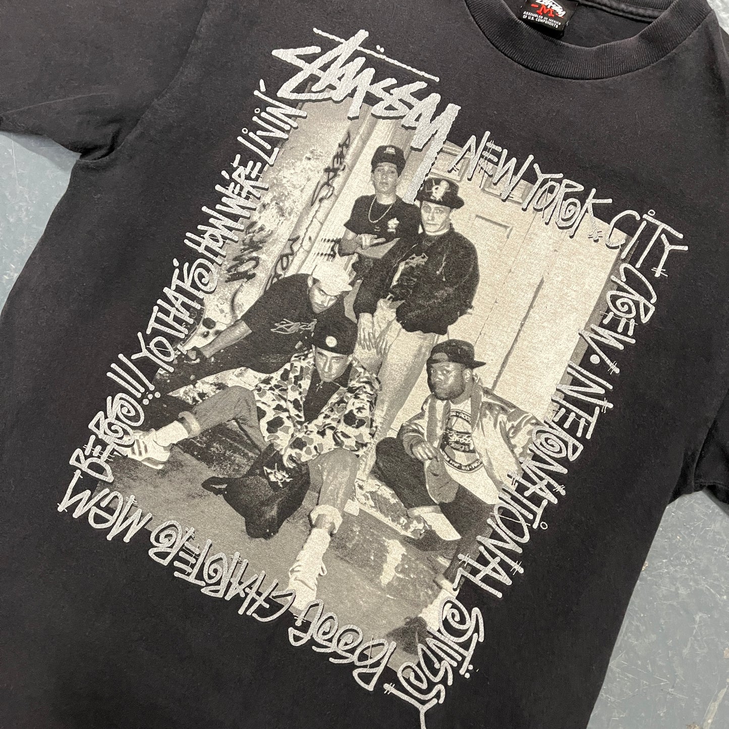 Stussy black youth tee (M)