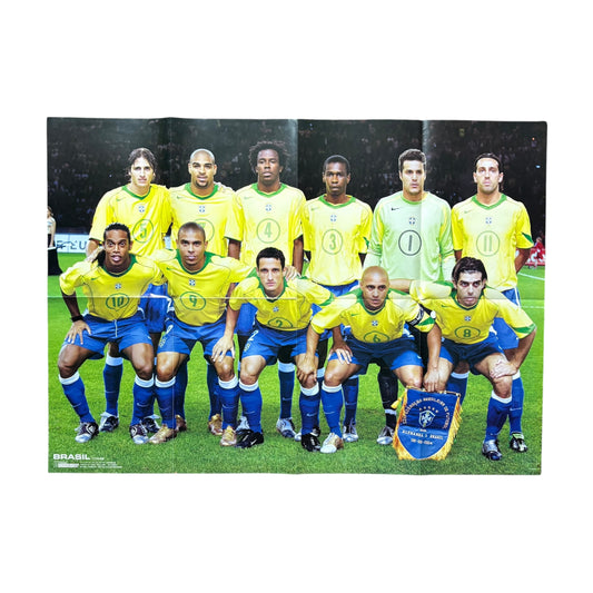 Brazil 2004 team + Gilardino double sided football poster
