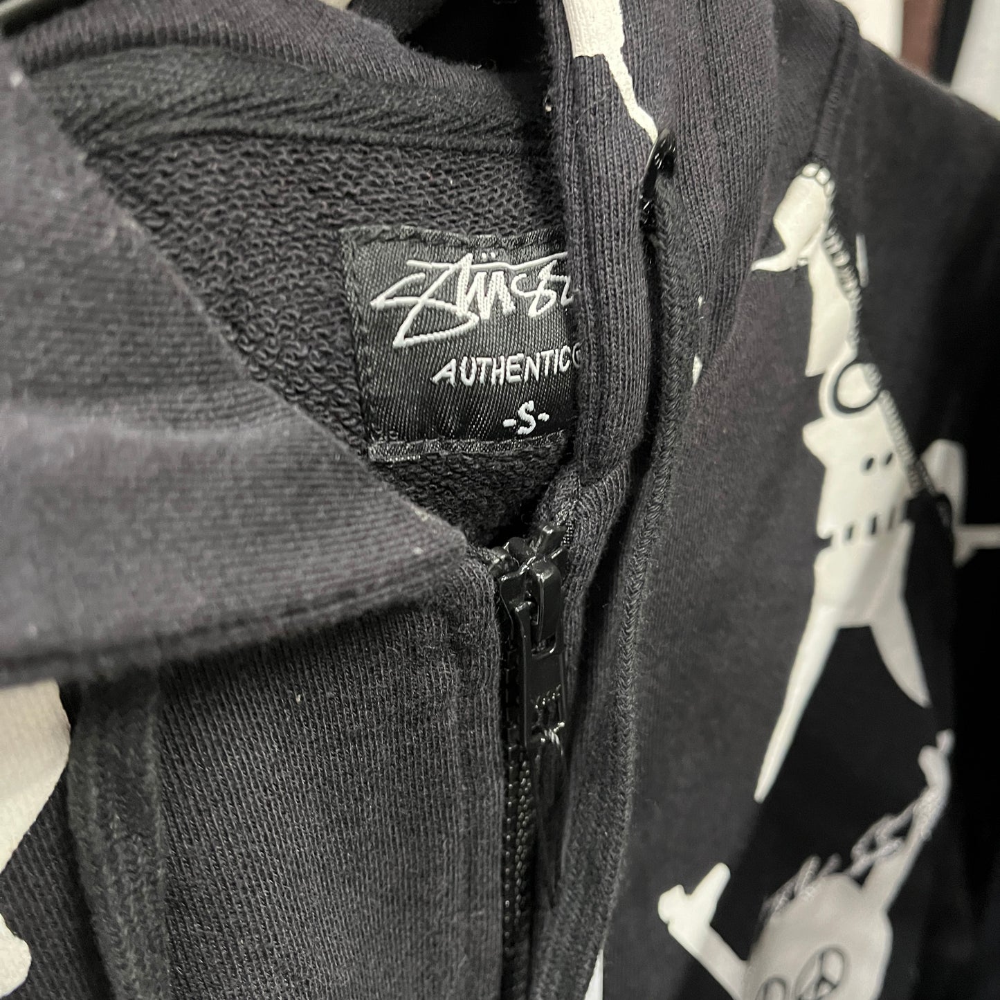 Stussy X Futura black and white zipup hoodie (S)