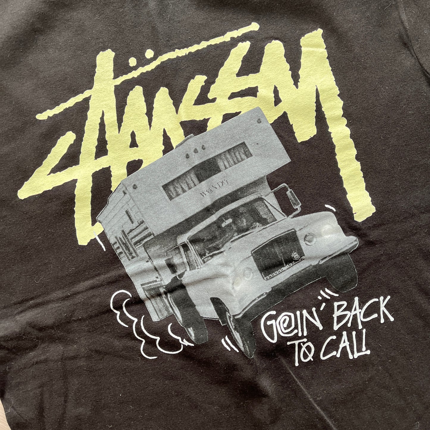 Stussy black graphic camper van tee (S)