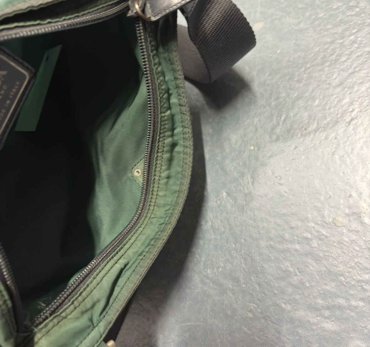 Prada green crossbody bag