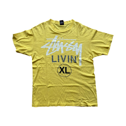 Stussy livin XL yellow tee (L)