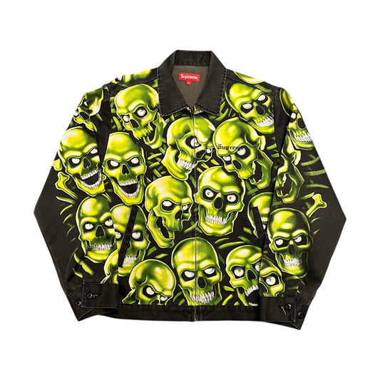 Supreme black/green skull harrington jacket (M)