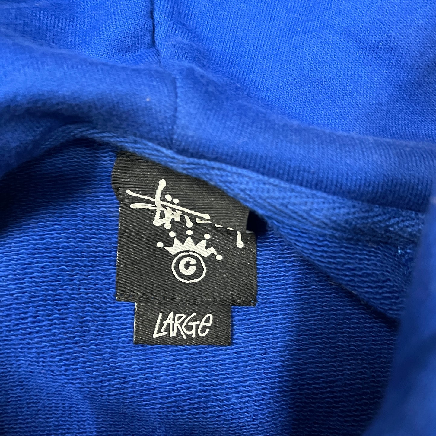 Stussy blue crown zipup hoodie (L)