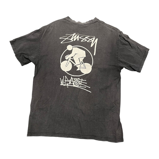 Stussy black bike tshirt (rare) (L)