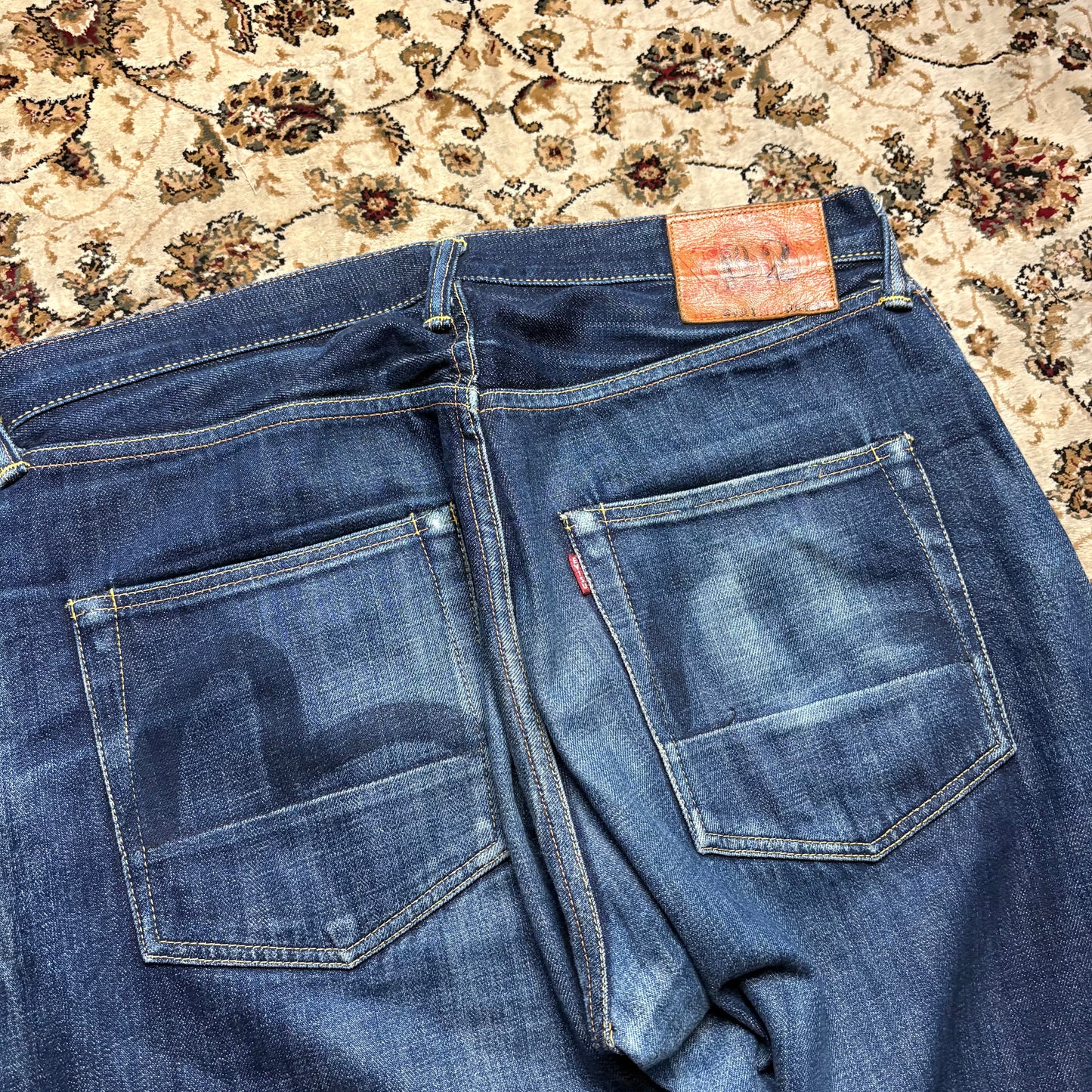 Evisu faded seagull blue denim jeans (W36”)