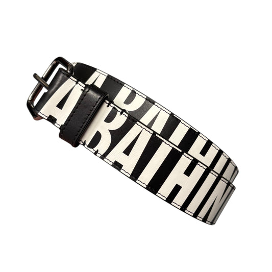 Bape black spellout leather belt