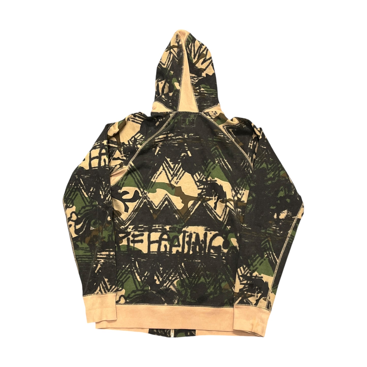 Stussy green tree camo zipup hoodie (M)