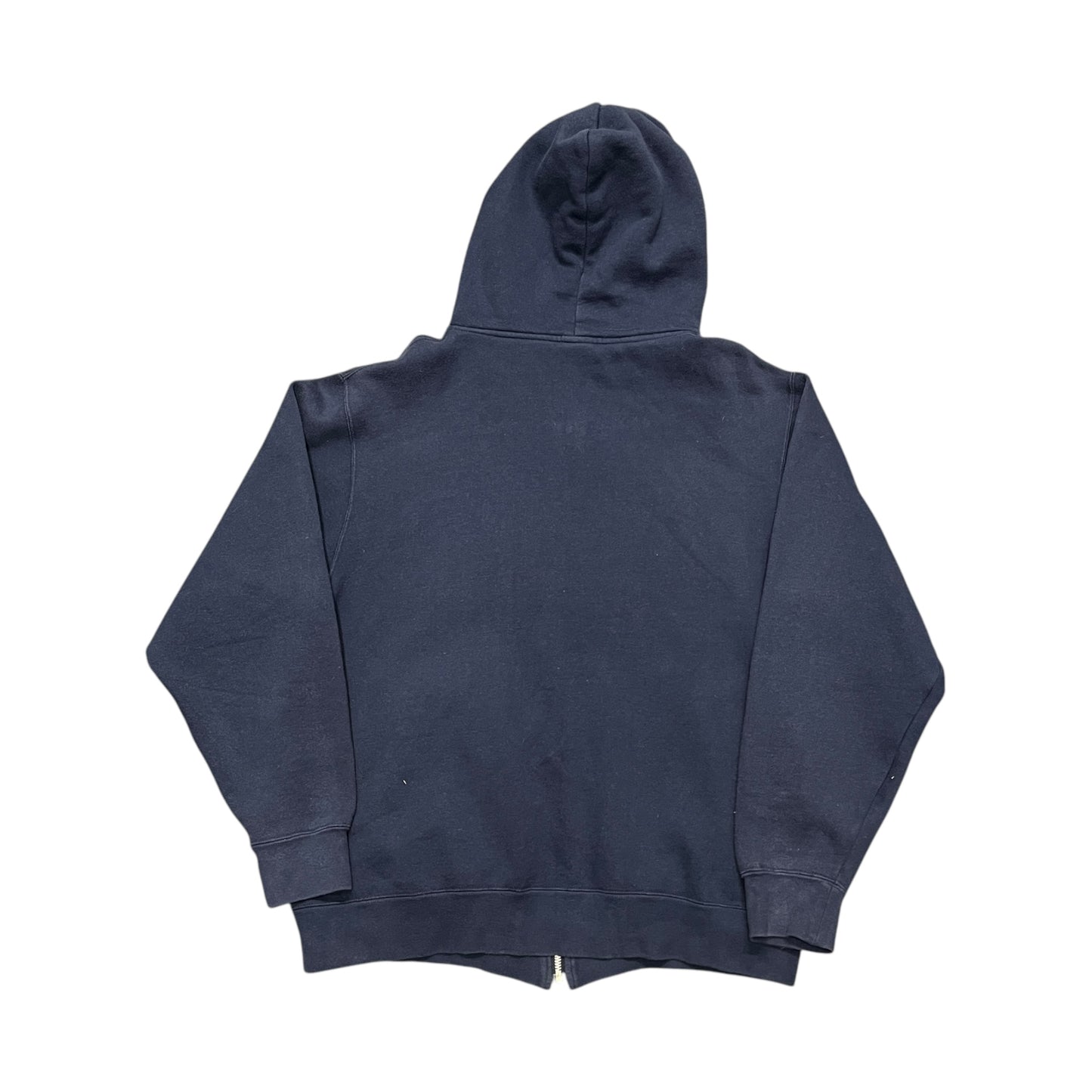 Stussy navy blue embossed spellout zipup hoodie (M)