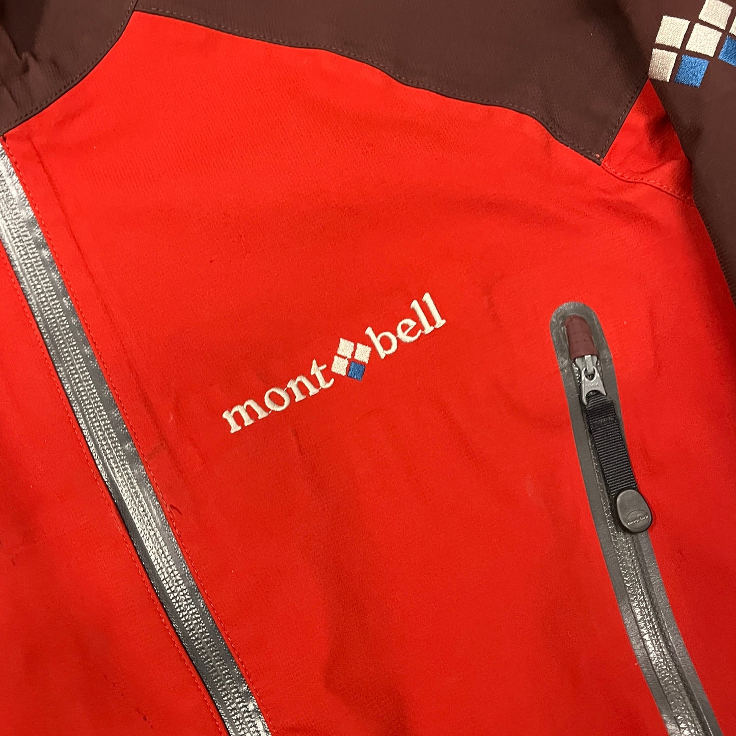 Montbell two tone heavyweight red shell jacket (S)