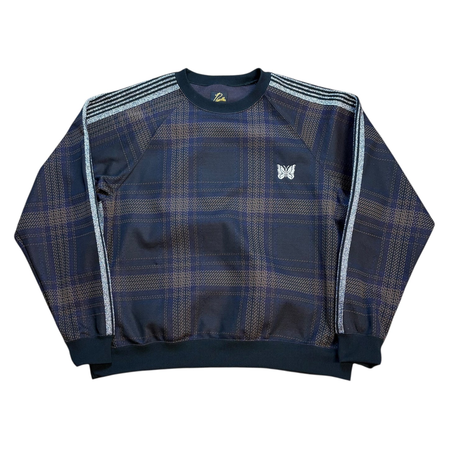 Needles tartan print glitter sweatshirt (L)