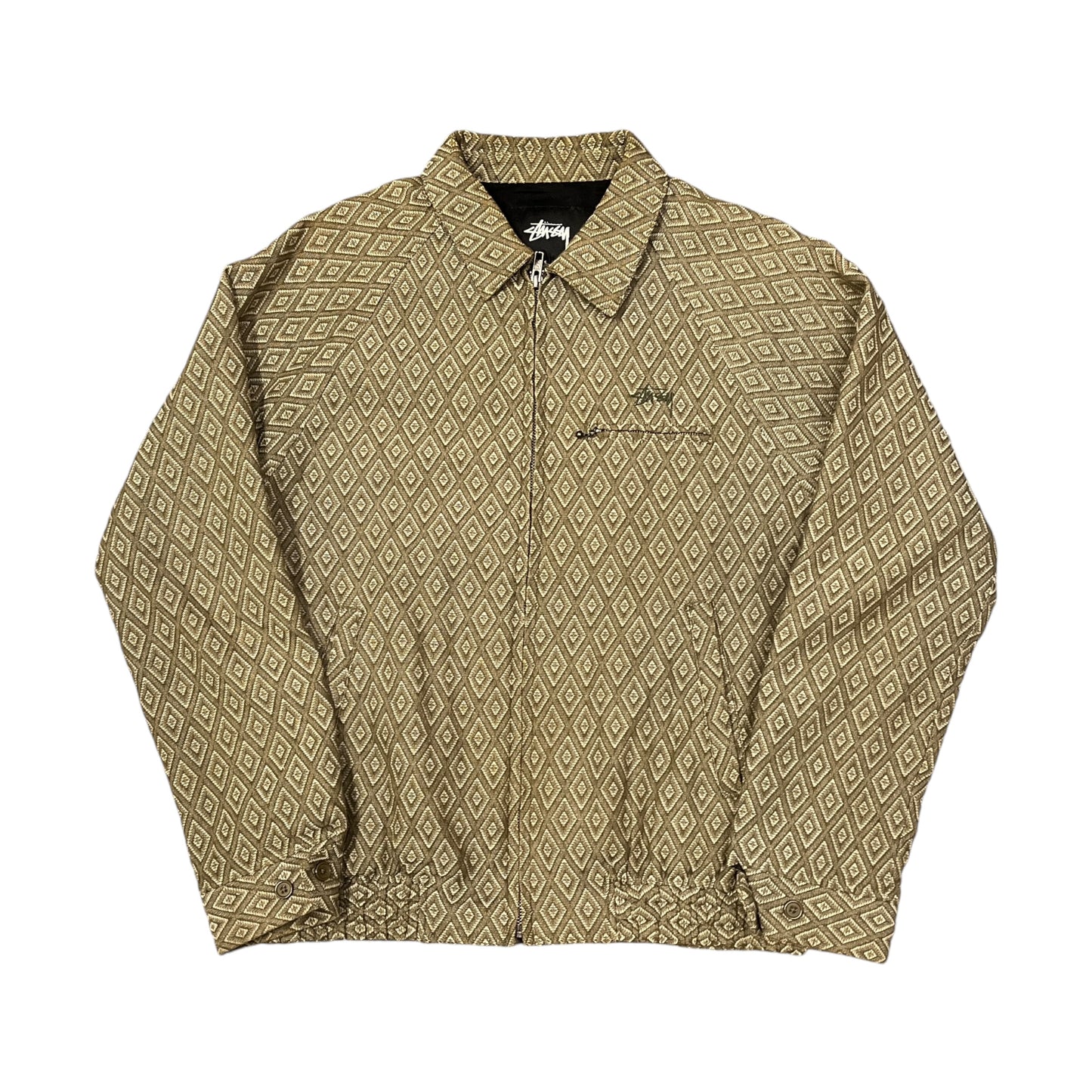 Stussy green jacquard print jacket (S)