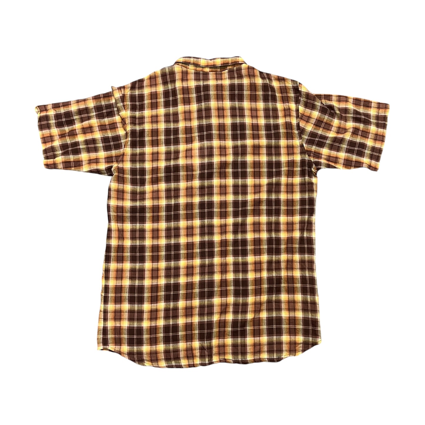 Stussy brown check button up shirt (XL)