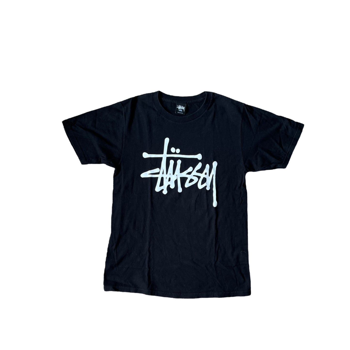 Stussy black spellout tee (S)