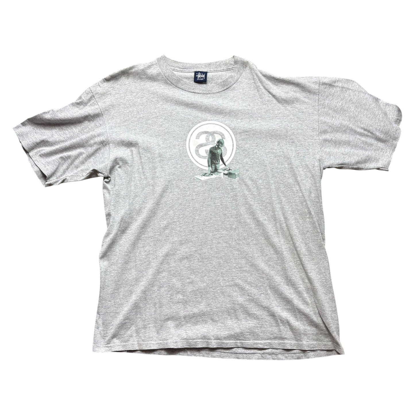 Stussy grey DJ tshirt (XL)