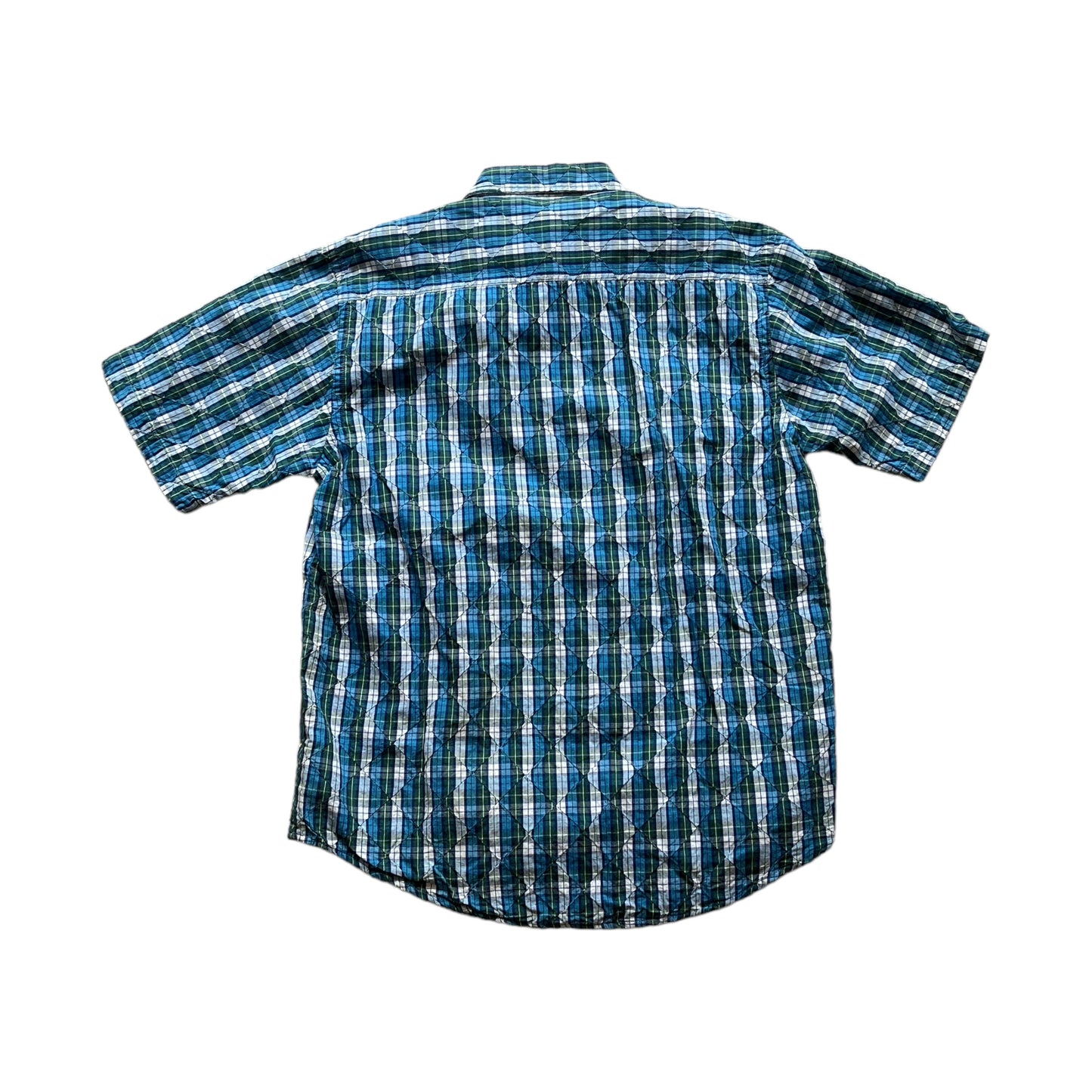 Stussy blue plaid button up shirt (S)