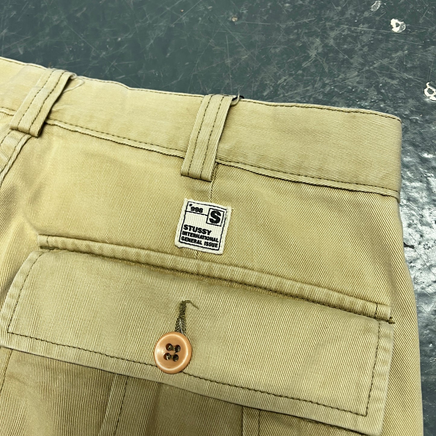 Stussy beige cargo trousers (W34”)