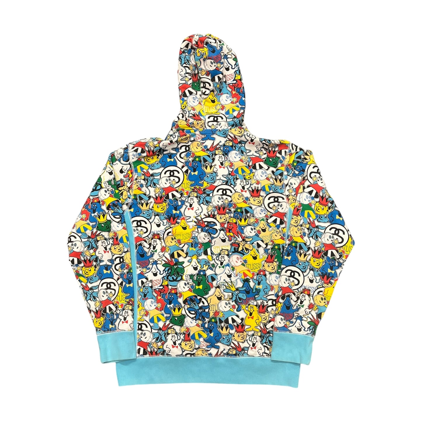 Stussy allover logo print zipup hoodie (M)