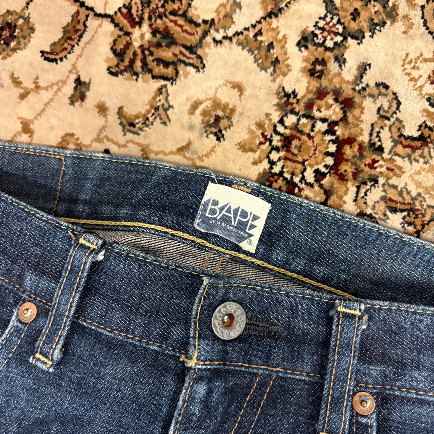 BAPE Sta star jeans navy blue (W34” L28”)