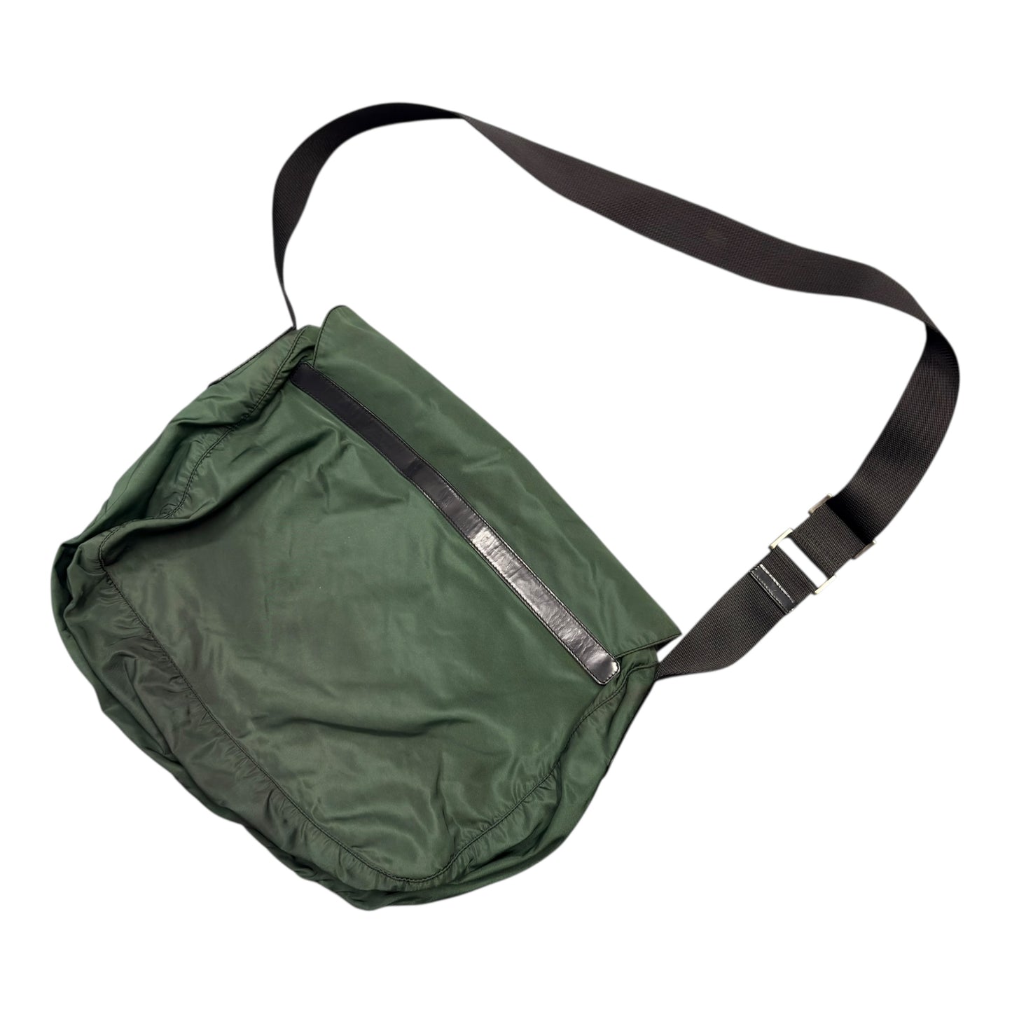 Prada green crossbody messenger bag